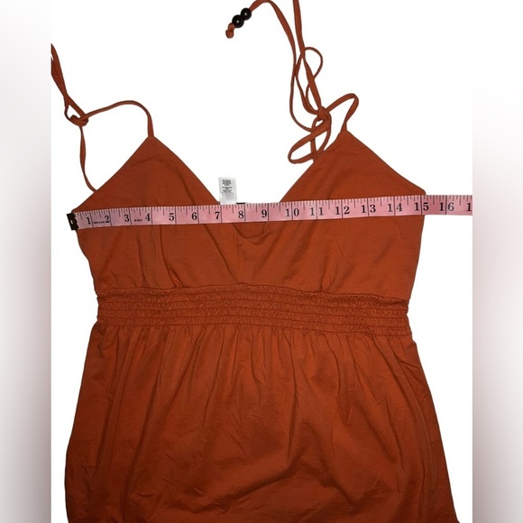 Loft Adj. Shoulder Tie Cami with beads size M, Orange - Picture 5 of 7